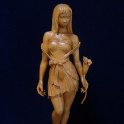 木彫刻 アート『 新緑 』 裸婦 芸術 アート 女性 ハンドメイド 松