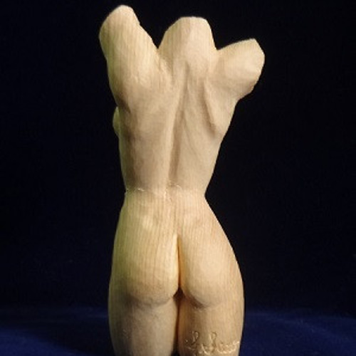 個人蔵 売却済『 舞 』 女性像 芸術作品 裸婦 木彫刻アート 立体