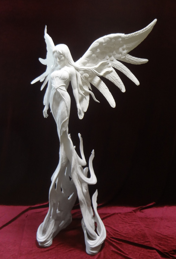 エトワール 』 木彫刻 アート 星 芸術 作品 天使 恒星 彫刻 佐藤史隆