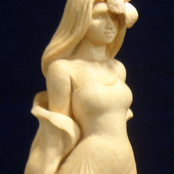 売却済 『 フローラル 』 木彫刻 美術 女性像 花 彫刻 佐藤史隆 通販