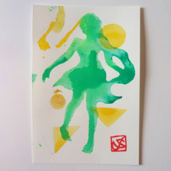 緑のダンス 』 アクリル絵具 アート 版画 佐藤史隆 通販｜Creema  