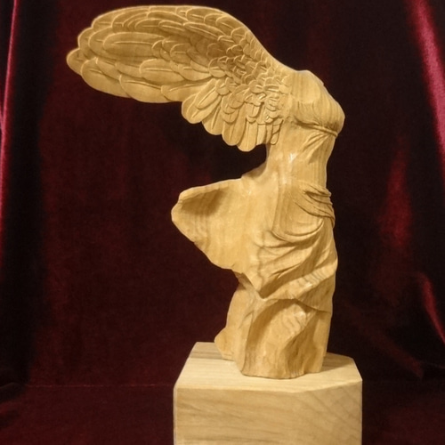 木彫りの彫刻 販売可 木彫刻 模刻 『 サモトラケのニケ 』 トルソ 天使 芸術 アート