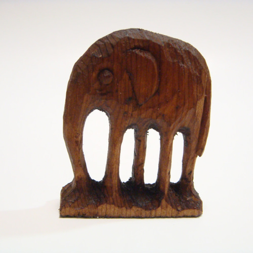 木彫刻 『 アート 象 』 ハンドメイド 動物 ゾウ 芸術 art 松 彫刻