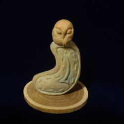 木彫刻 『 時の梟 』 鳥 芸術 アート 木彫り 彫刻  ふくろう　art 2枚目の画像