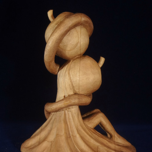 木彫刻 アート 『 禁断の果実 』 芸術 アート 女性 ハンドメイド 松
