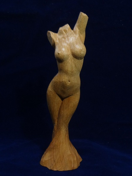 売却済 木彫刻トルソ 『 新緑 』 裸婦 女性像 彫刻 立体・オブジェ