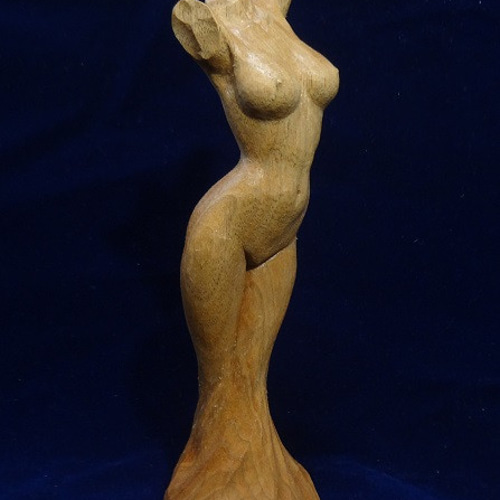 売却済 木彫刻トルソ 『 新緑 』 裸婦 女性像 彫刻 立体・オブジェ