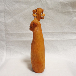 『 猫のヴァイオリン弾き 』 木彫刻 アート 芸術  ハンドメイド 松 手彫り　猫　動物 5枚目の画像