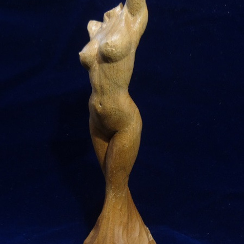 売却済 木彫刻 アート 『 新緑 』 芸術 トルソ ハンドメイド 松 手彫り