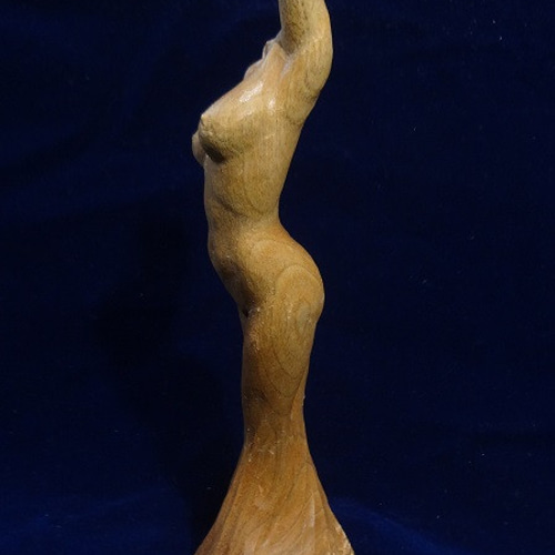 売却済 木彫刻 アート 『 新緑 』 芸術 トルソ ハンドメイド 松 手彫り