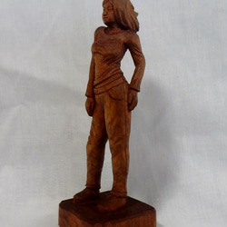 木彫刻 アート 『 希望 』 芸術 トルソ ハンドメイド 松 手彫り 裸婦 彫刻 女性 女神 2枚目の画像