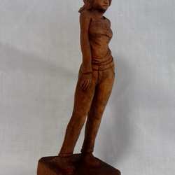 木彫刻 アート 『 希望 』 芸術 トルソ ハンドメイド 松 手彫り 裸婦 彫刻 女性 女神 3枚目の画像