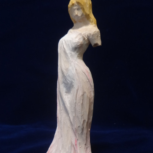売却済 木彫刻 アート 『 月の女神 』 芸術 トルソ ハンドメイド 松