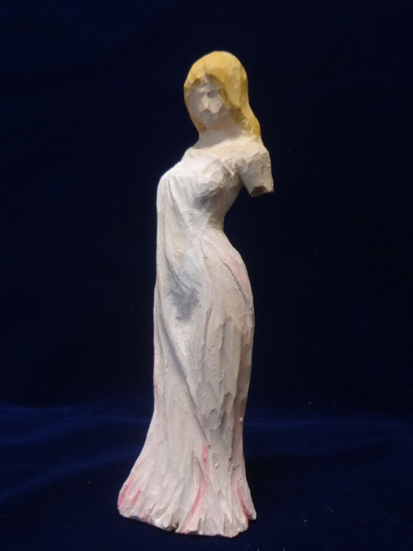売却済 木彫刻 アート 『 月の女神 』 芸術 トルソ ハンドメイド 松