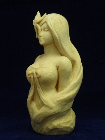 木製女性彫刻 Mitsuami Girl》2020 Wood #彫刻 #美術 #芸術 #木 #木彫 #人物