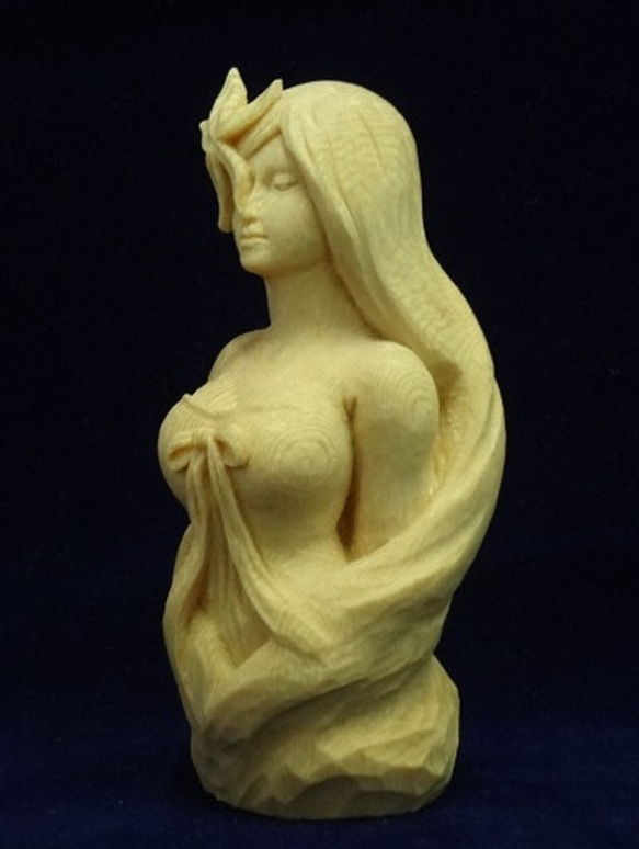 売却済 木彫刻 『 深層 』 女性像 芸術作品 立体・オブジェ 佐藤