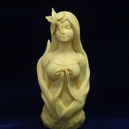 売却済 木彫刻 『 深層 』 女性像 芸術作品 立体・オブジェ 佐藤史隆