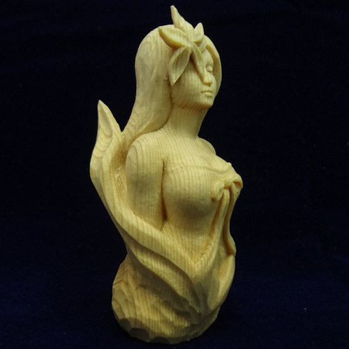 売却済 木彫刻 『 深層 』 女性像 芸術作品 立体・オブジェ 佐藤史隆