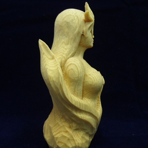 売却済 木彫刻 『 深層 』 女性像 芸術作品 立体・オブジェ 佐藤史隆