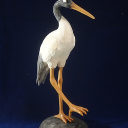 売却済　木彫刻 アート 『 鶴 』  芸術  ハンドメイド 松 手彫り　鳥　動物 5枚目の画像