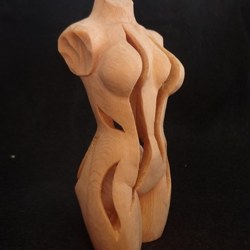 木彫刻アート 『 陽炎 』 女性像 芸術作品 彫刻 佐藤史隆 通販 880941