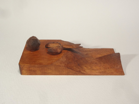 彫刻アート 『 切る　物 』 木彫刻　ハサミ 3枚目の画像