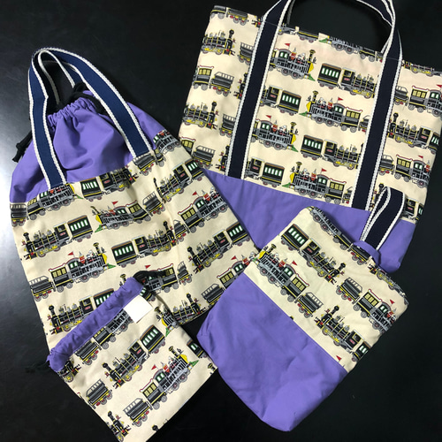 限定1セット】【creema限定】蒸気機関車の入園・入学グッズ4点セット