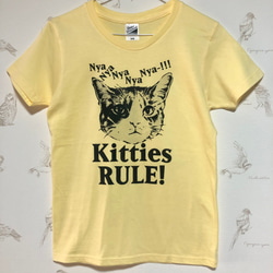 Kitties RULE! スタンダードTシャツ(ライトイエロー) Lサイズ 2枚目の画像