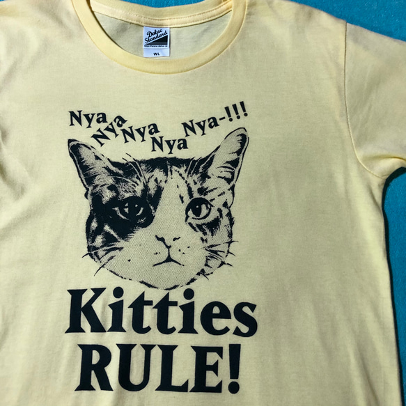 Kitties RULE! スタンダードTシャツ(ライトイエロー) Lサイズ 3枚目の画像