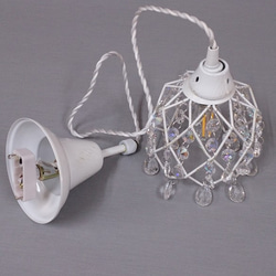 光溢れるホワイトドーム Priere luxe【プリエール リュクス】LED電球付き ペンダントランプ サンキャッチャー 4枚目の画像