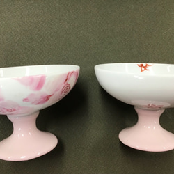 陶器　アイスクリーム用高台皿　６個セット 2枚目の画像