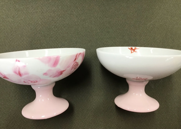 陶器　アイスクリーム用高台皿　６個セット 2枚目の画像
