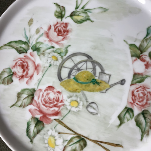 陶器 パイ皿 上絵付けのよる薔薇の絵付き 大皿 私の食器棚 通販