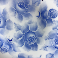 青い薔薇　絵皿　 3枚目の画像