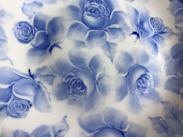 青い薔薇　絵皿　 4枚目の画像