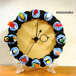 ミニチュア回転寿司時計(単三電池1本、スタンド付き) 2枚目の画像
