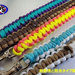 既製品　ドッグリード　パラコード　小型　中型犬　散歩　ハンドメイド　アクセサリー付　カラー：紫×ターコイズ 5枚目の画像