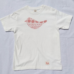 夏本番!オーガニックコットンの型染めTシャツ(ベンガラ染め/ビッグシルエット） 1枚目の画像