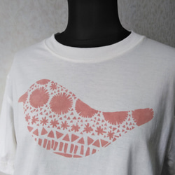 夏本番!オーガニックコットンの型染めTシャツ(ベンガラ染め/ビッグシルエット） 4枚目の画像