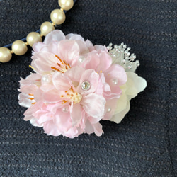 桜のフラワーコサージュ　入学式　卒業式　入園式　卒園式　結婚式に　2way　034　パール　 4枚目の画像