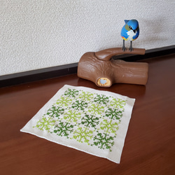 フェズ刺繍のミニクロス(グリーン系) 4枚目の画像