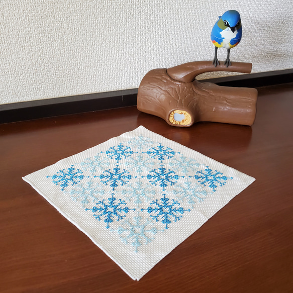 フェズ刺繍のミニクロス(スカイブルー) 5枚目の画像