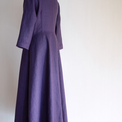 パールボタンのカシュクールワンピース（紫） 6枚目の画像