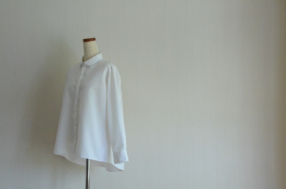エンビシャツ　白シャツ　コットン　ノンアイロン 4枚目の画像