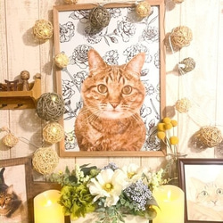 母の日 うちの子アート ポスター キャンバス │犬 猫 ペット 水彩画 似顔絵 3枚目の画像