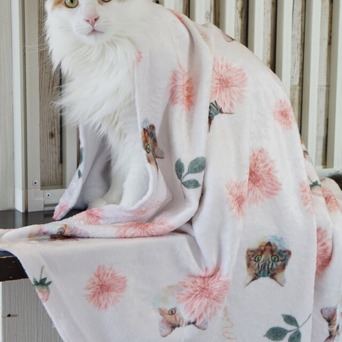 FEILER 猫と花のブランケット FEILER 猫と花のブランケット