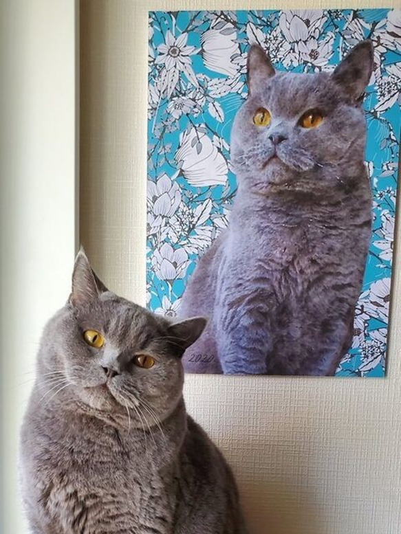 【いぬのきもち掲載商品】うちの子 花柄アート ポスター キャンバス │犬 猫 ペット 水彩画 似顔絵 4枚目の画像