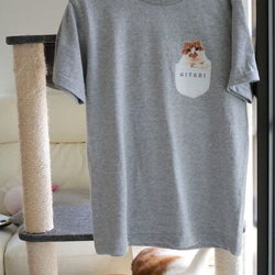 "うちの子" ポケット Tシャツ │犬 猫 ネコ 2枚目の画像