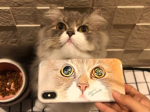 うちの子 ドアップ イラストスマホケース│犬 猫 4枚目の画像