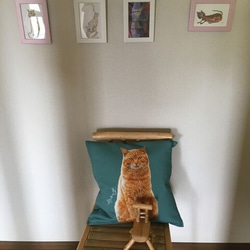 うちの子 水彩画 似顔絵 猫クッション│ネコ イラスト 5枚目の画像